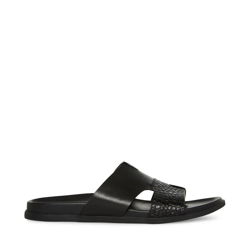 STEVE MADDEN Steve madden teleport black leather men's sandals